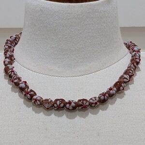 NWT Beckwoman 16.5” Hand Blown Glass Bead Necklace with Barrel Clasp